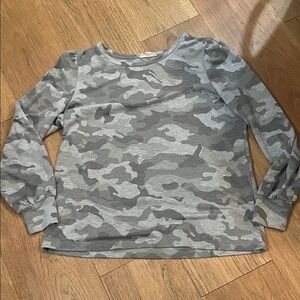 Gray Camouflage Long Sleeve Women's Top
